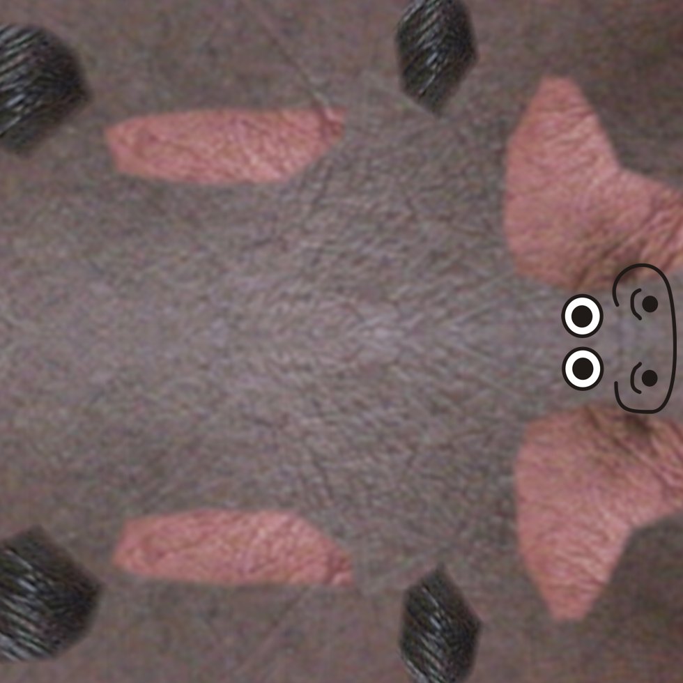 gekleurd patroon om een nijlpaard van papier te maken