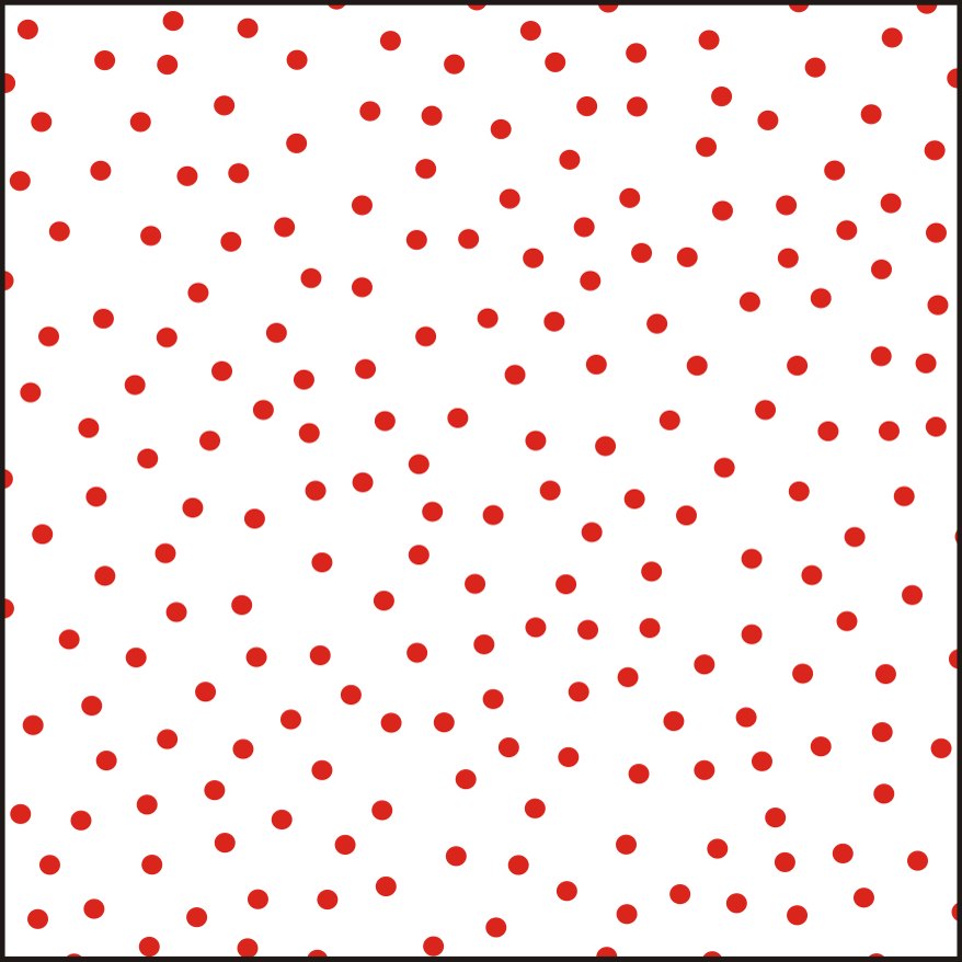 papier met rode polkadots op een witte achtergrond