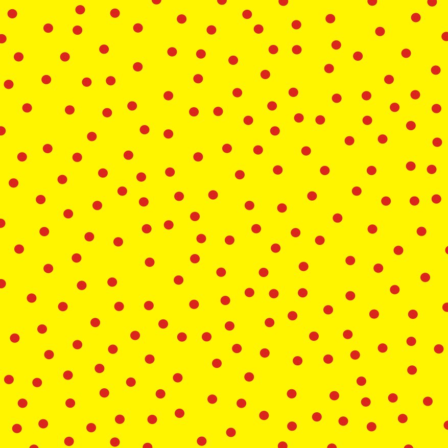 papier met rode polkadots op een gele achtergrond