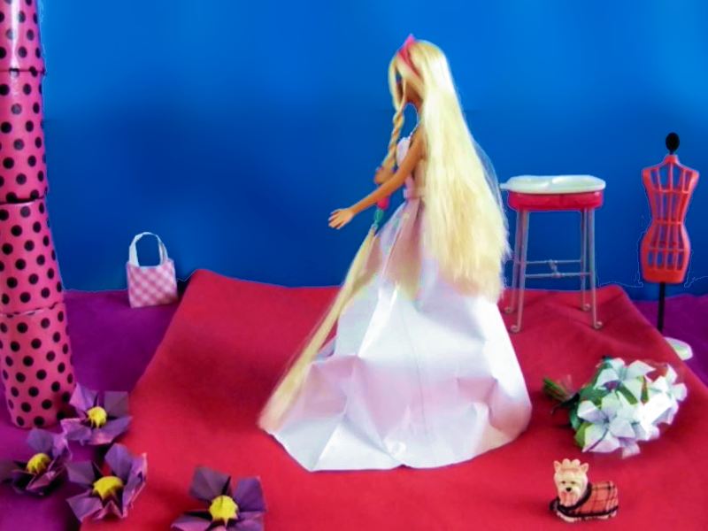 Origami Barbie Wedding Dress