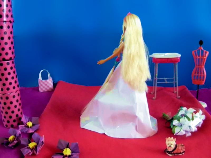 Origami Barbie Wedding Dress
