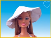 legpuzzel van een barbie pop met een zomerhoedje