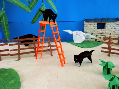 online legpuzzel van twee onhandige zwarte katten