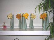 Mini origami daffodils
