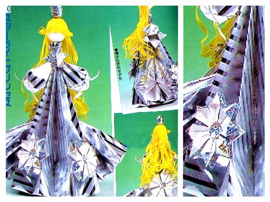 Paper origami flower doll