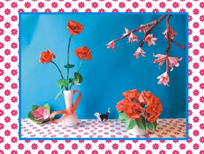 valentine jigsaw puzzle with kawaii origami roses