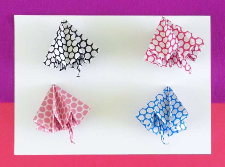 Origami paraplu's van papier