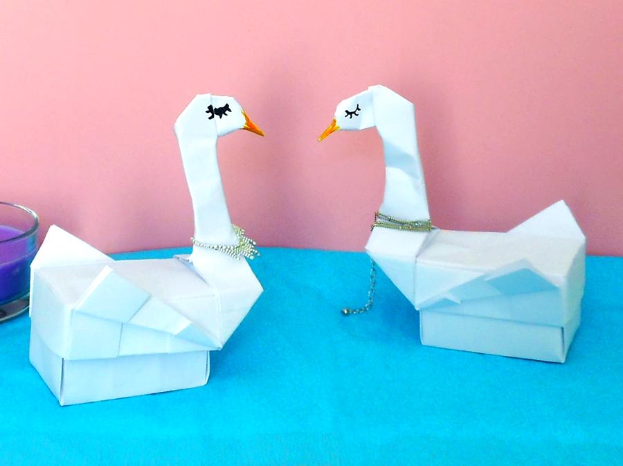 Origami Swan Boxes