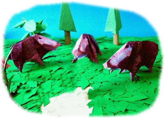 Origami Boars