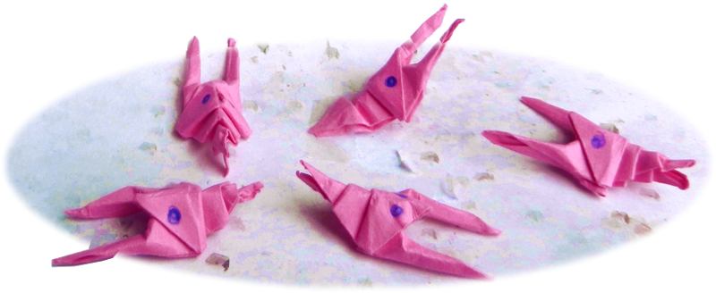 Origami shrimps