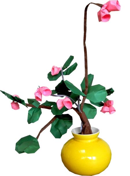 clipart plaatje van een roze Bonsai bloem