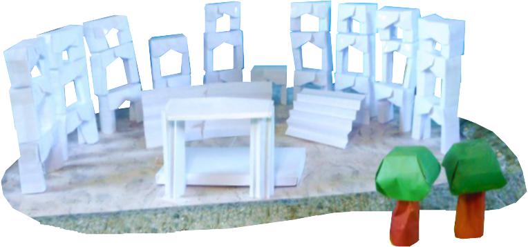 Miniature paper amphitheater