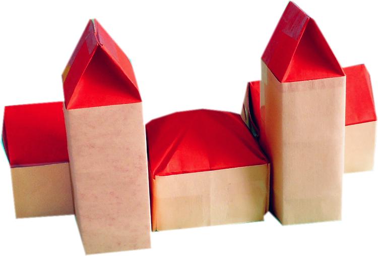 Origami block building