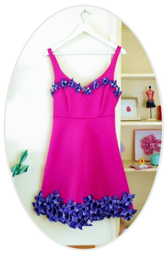 Dress with Origami Flowers