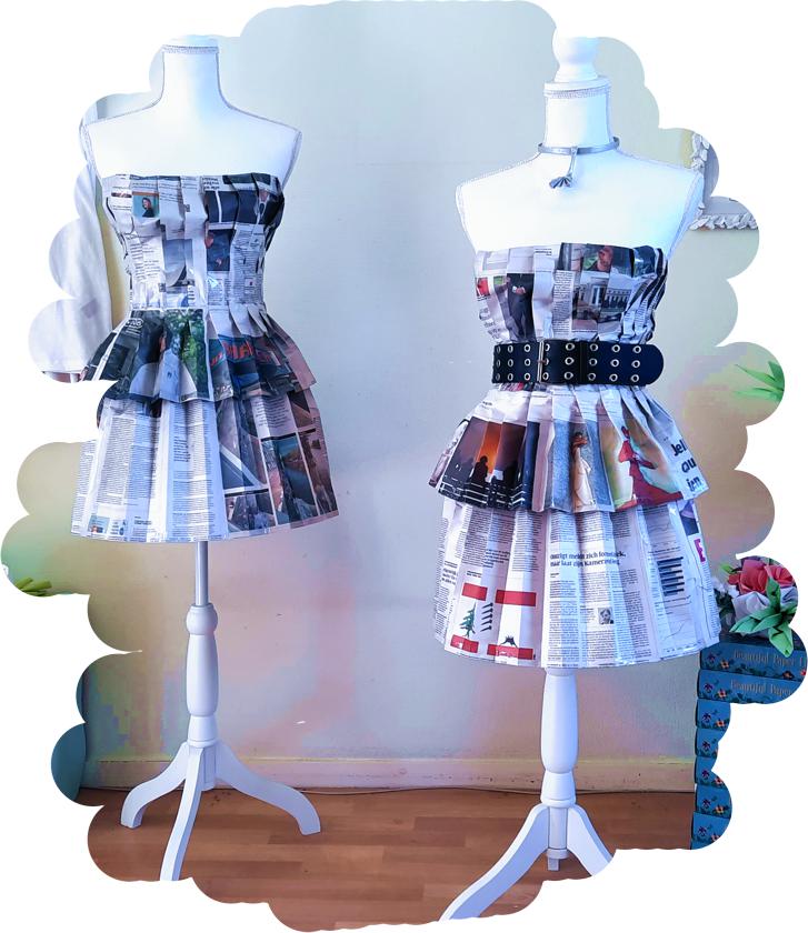 Origami Newspaper Dresses