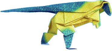 Origami Pachycephalosaurus dino