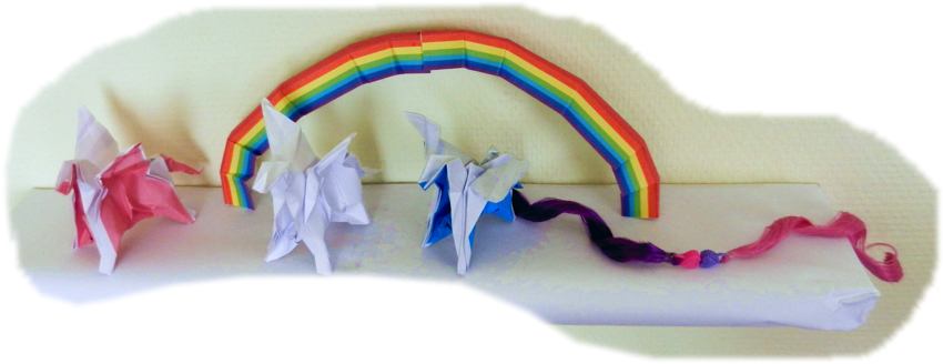 Origami pegasus paarden