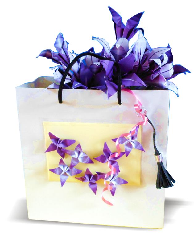Bag with Origami flowers
