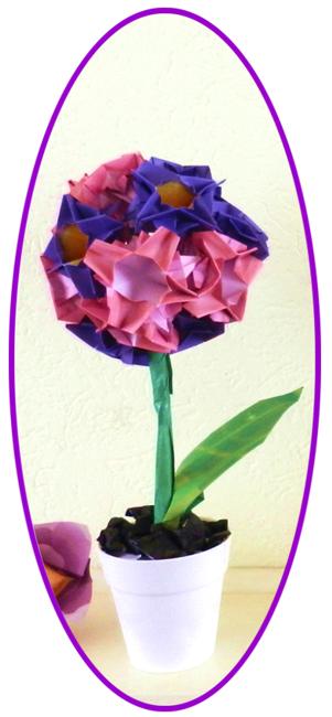 Origami flower ball