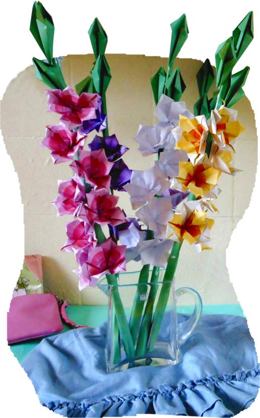 Origami Gladiolus flowers