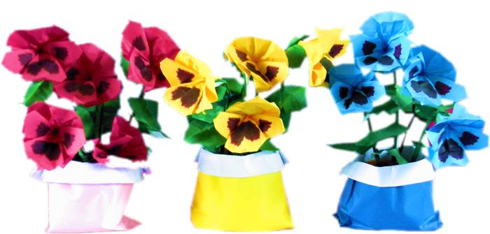 Origami Pansies