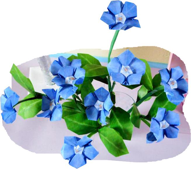 Origami Periwinkle Bloemen