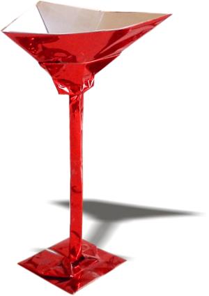 Rood cocktailglas