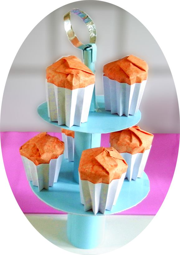 Origami cupcakejes