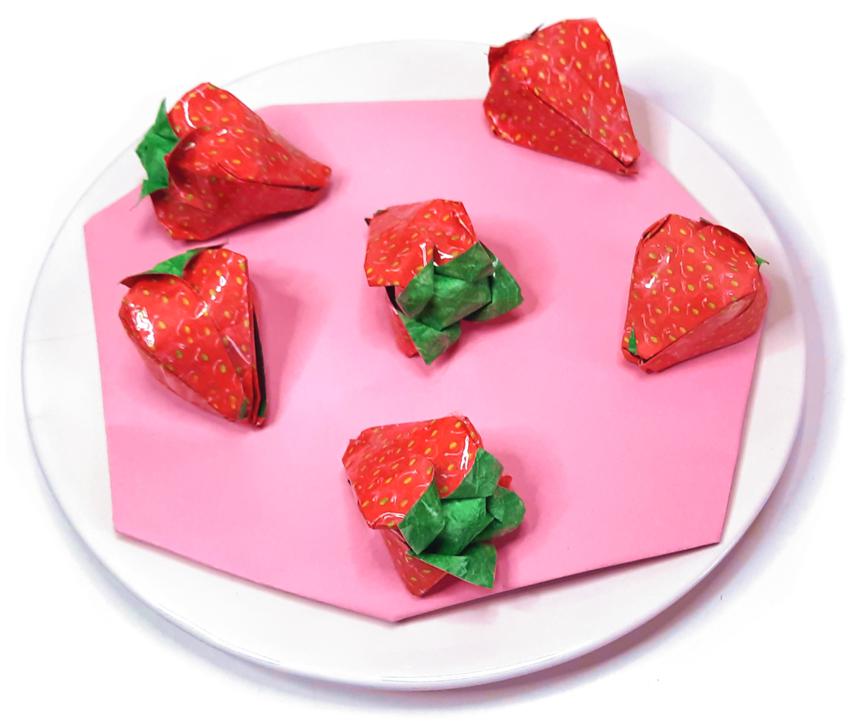 Origami strawberries