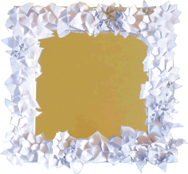 Mirror with Origami flowers