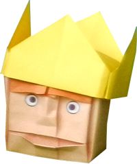 clipart van een koning met gele kroon op zijn hoofd