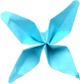 klein blauw origami bloemetje
