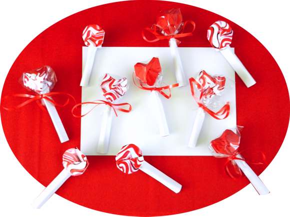 Origami Heart Lollypops