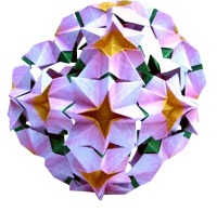 modulair origami model van een bal bloemen