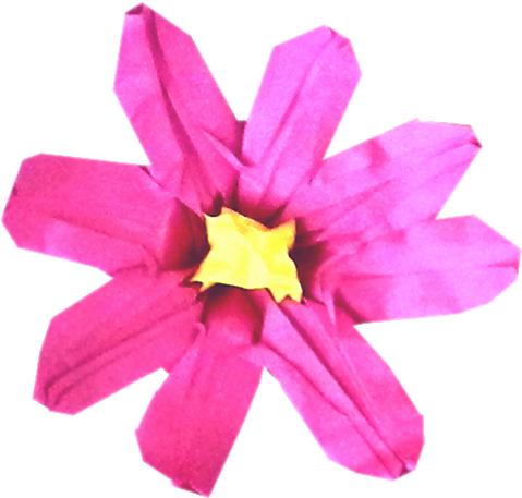 clipart plaatje van een roze bloem van papier
