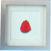 clipart van een schilderijtje met een rode tulp