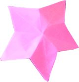 clipart van een roze gelukssterretje van papier