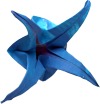 clipart van een klein blauw bloemetje van papier