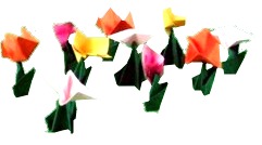 mini origami bloemetjes van papier