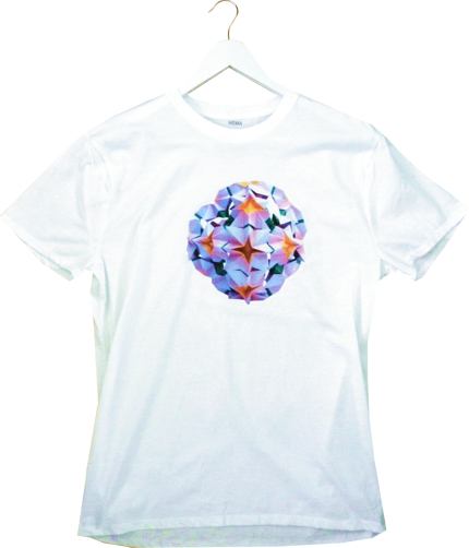 clipart van een t-shirt met roze bloemenprint