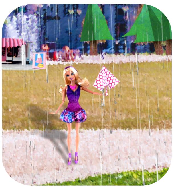 Barbie met een paraplu