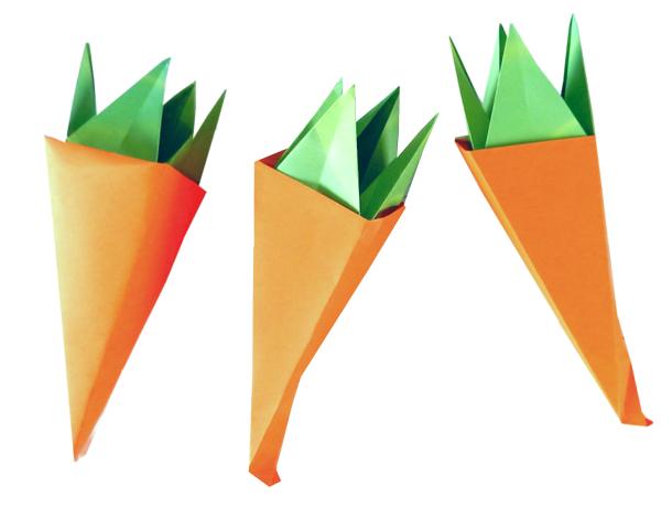 Origami Carrot Gift Boxes