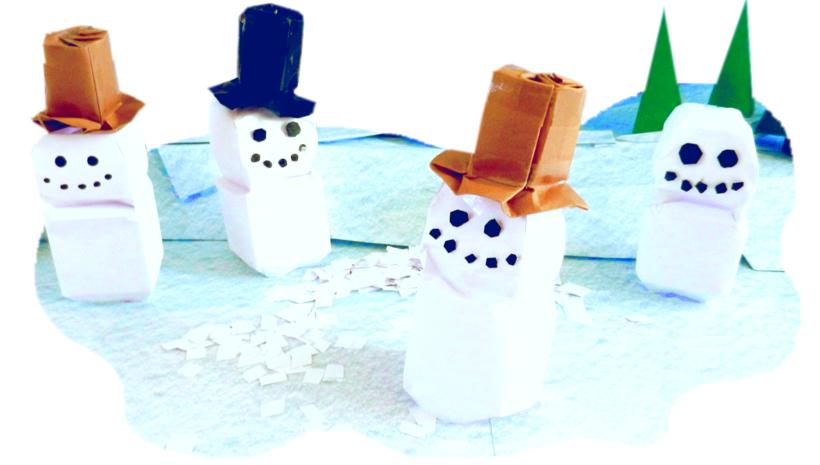 Origami Snowmans