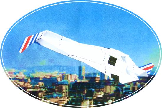 Concorde vliegtuigje van papier