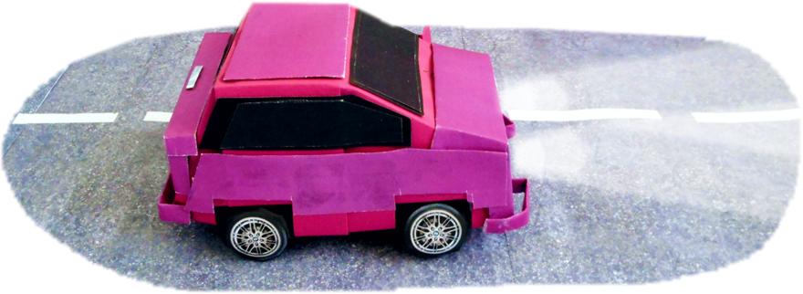 Roze auto