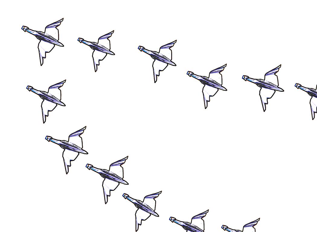 Gooses in formation flight coloring picture