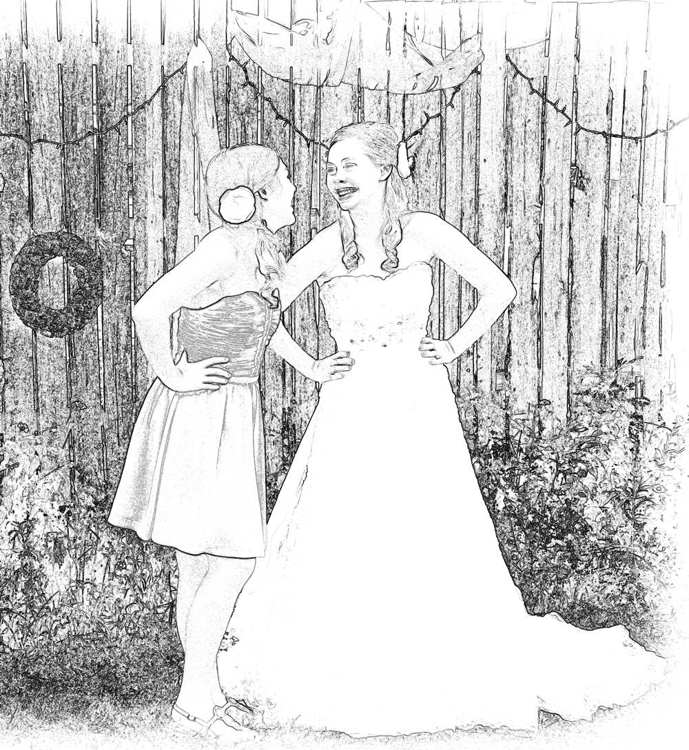 Bridal Girls Colouring Picture