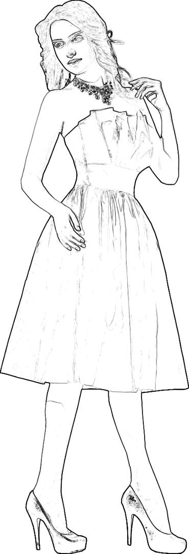 Bridesmaid dress coloring picture