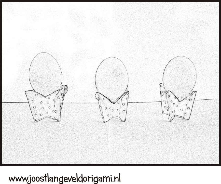 kleurplaat met drie eierdopjes
