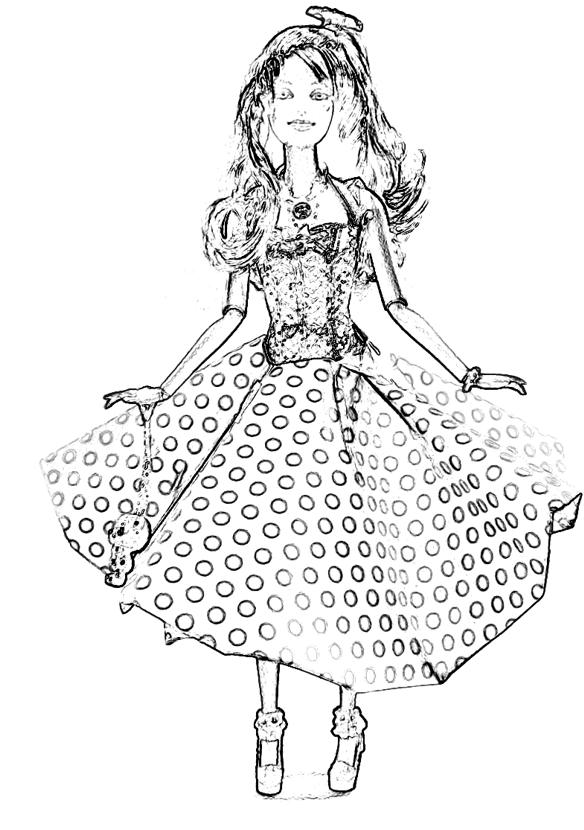 Rock and Roll Barbie coloring page